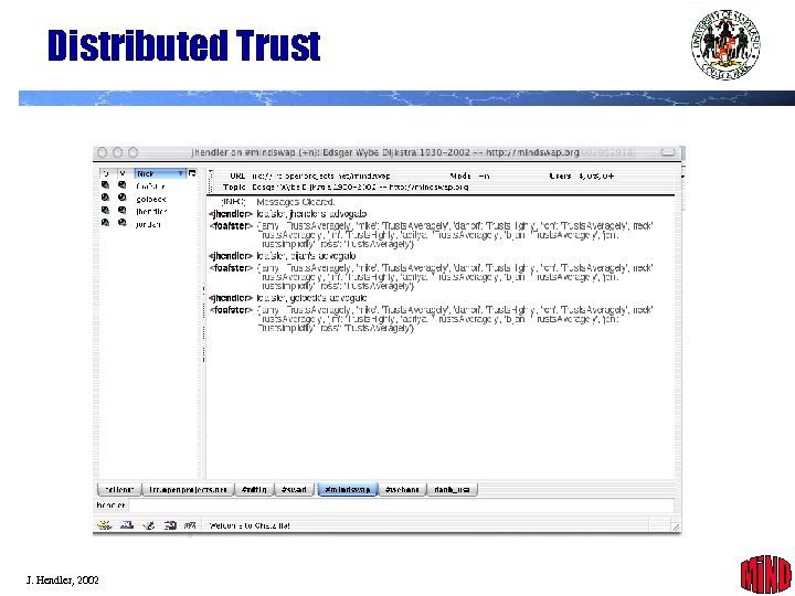 Distributed Trust J. Hendler, 2002 43 