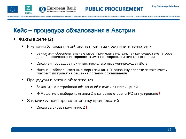 Кейс – процедура обжалования в Австрии § Факты в деле (2) § Компания X