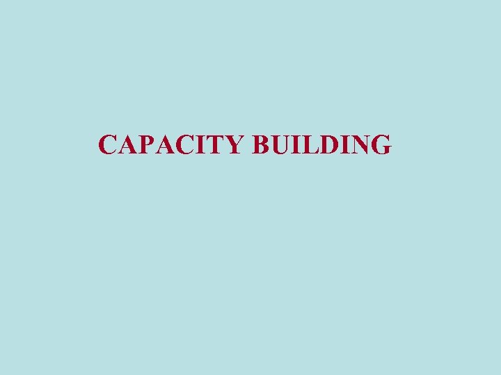 CAPACITY BUILDING 