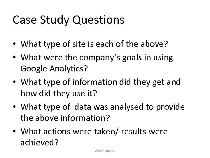 web analytics case study pdf