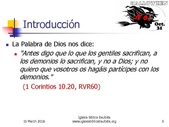 Introducción n La Palabra de Dios nos dice: n 