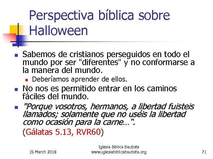 Perspectiva bíblica sobre Halloween n Sabemos de cristianos perseguidos en todo el mundo por