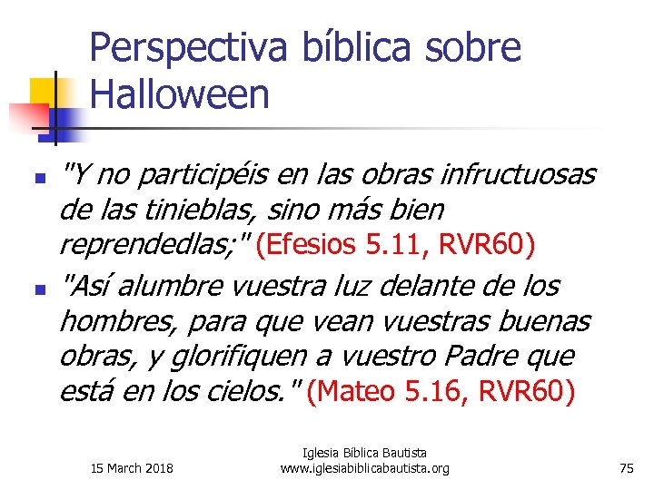 Perspectiva bíblica sobre Halloween n n 