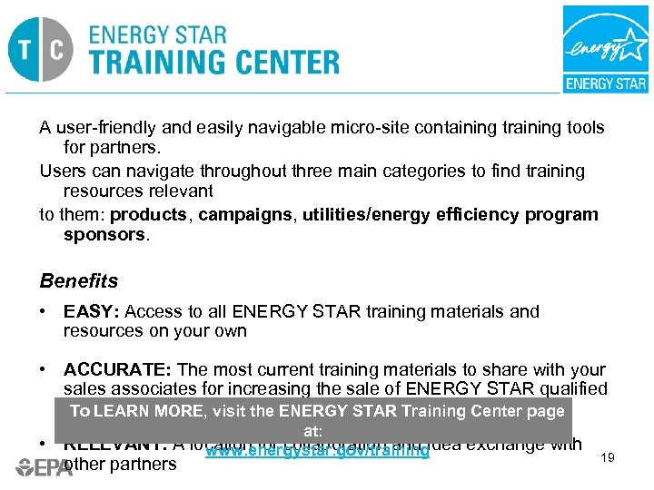 A user-friendly and easily navigable micro-site containing training tools for partners. Users can navigate