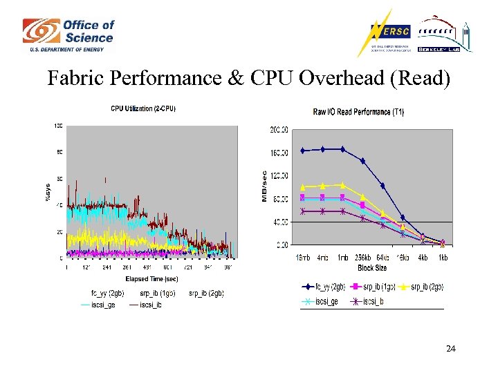 Fabric Performance & CPU Overhead (Read) 24 