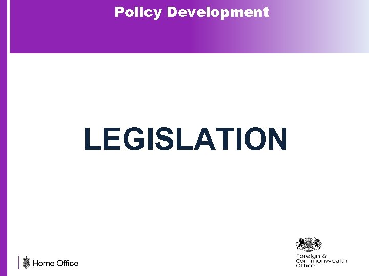 Policy Development LEGISLATION 28 