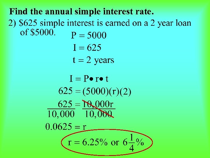 Find the annual simple interest rate. 