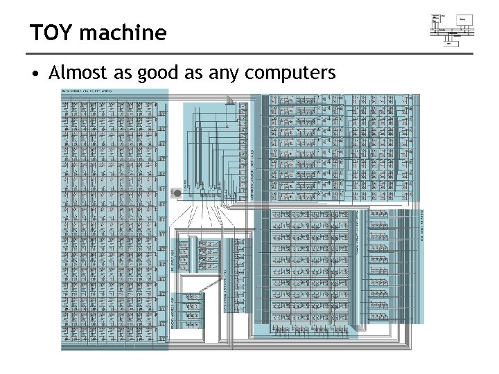 TOY machine • Almost as good as any computers 