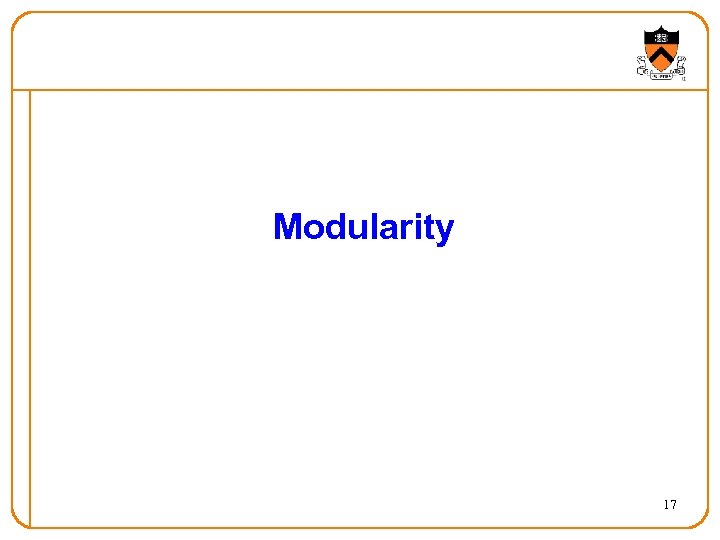 Modularity 17 