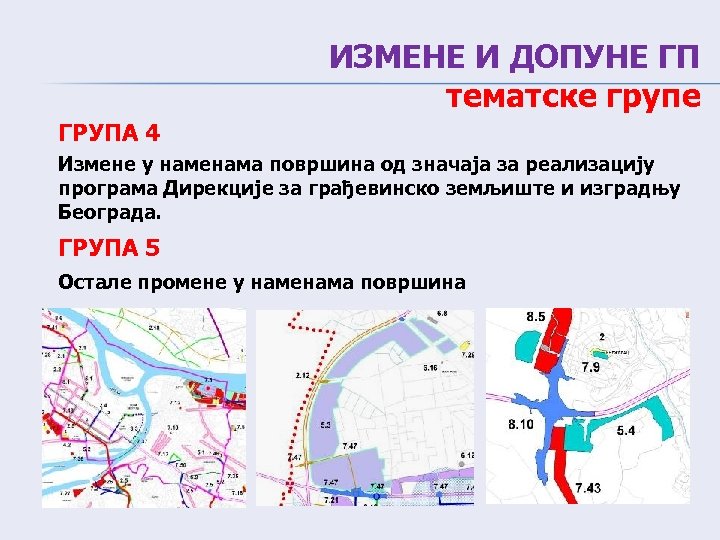 ИЗМЕНЕ И ДОПУНЕ ГП тематске групе ГРУПА 4 Измене у наменама површина од значаја