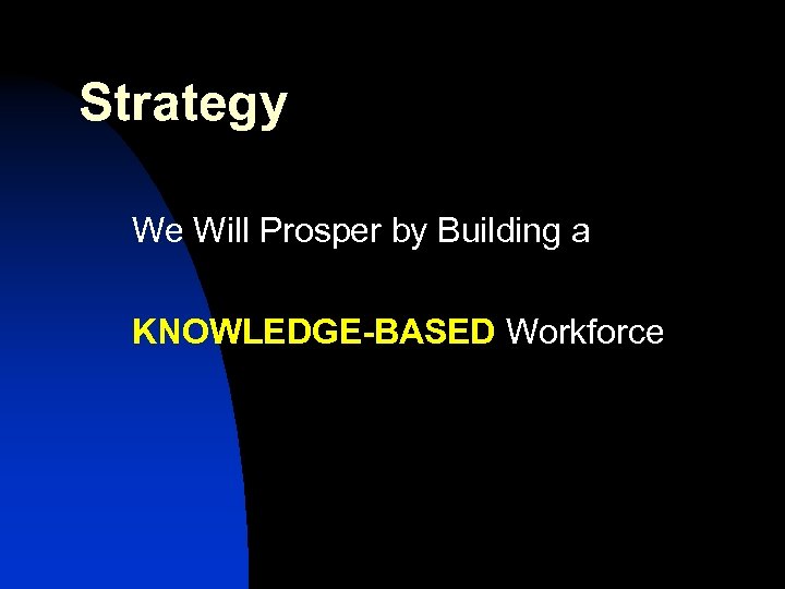 Strategy We Will Prosper by Building a KNOWLEDGE-BASED Workforce 