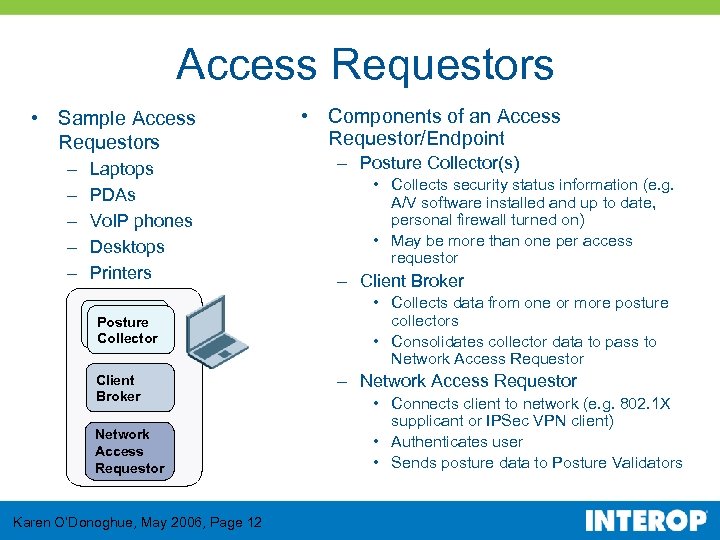Access Requestors • Sample Access Requestors – – – Laptops PDAs Vo. IP phones