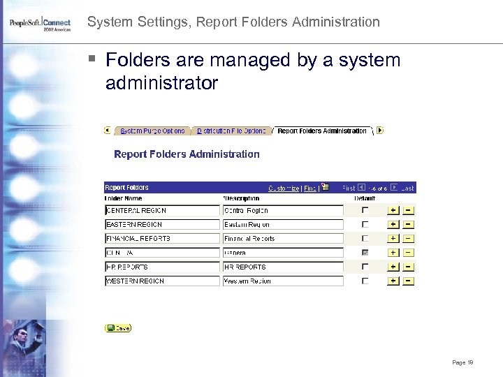 System Settings, Report Folders Administration § Folders are managed by a system administrator Page