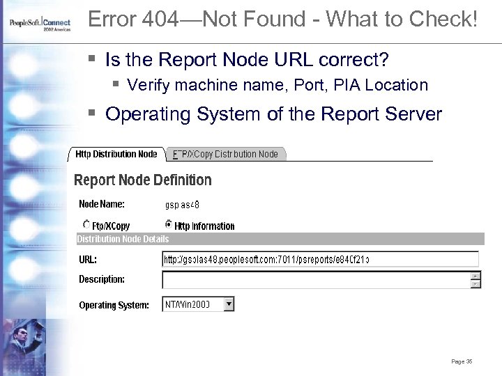 Error 404—Not Found - What to Check! § Is the Report Node URL correct?
