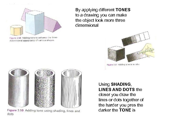 By applying different TONES to a drawing you can make the object look more