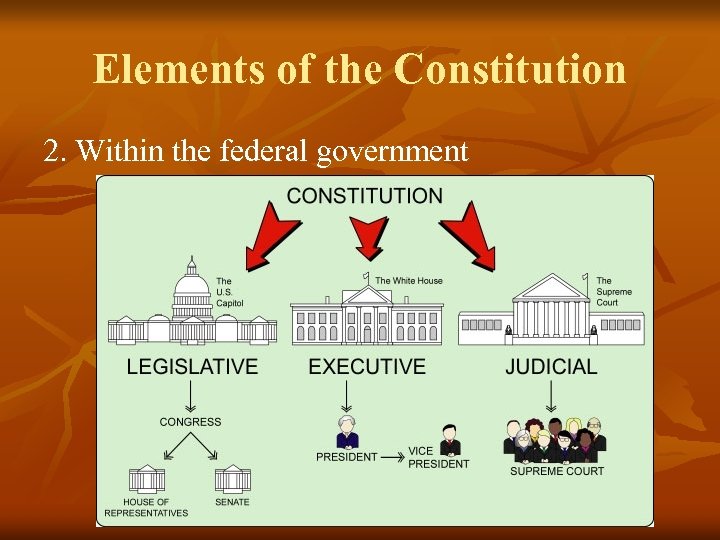 Elements of the Constitution 2. Within the federal government 