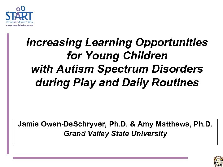 Increasing Learning Opportunities for Young Children with Autism Spectrum Disorders during Play and Daily