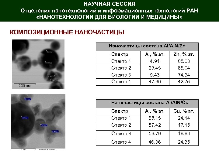 НАУЧНАЯ СЕССИЯ Отделения нанотехнологий и информационных технологий РАН «НАНОТЕХНОЛОГИИ ДЛЯ БИОЛОГИИ И МЕДИЦИНЫ» КОМПОЗИЦИОННЫЕ