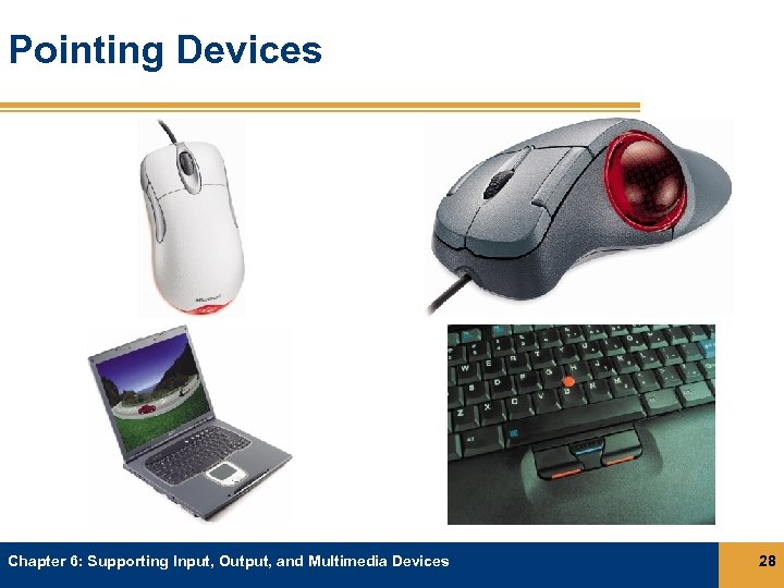 Pointing Devices Chapter 6: Supporting Input, Output, and Multimedia Devices 28 