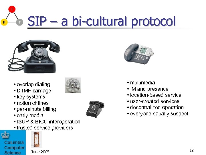 SIP – a bi-cultural protocol • overlap dialing • DTMF carriage • key systems