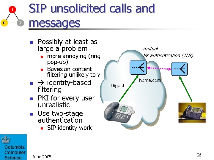 SIP unsolicited calls and messages n Possibly at least as large a problem n