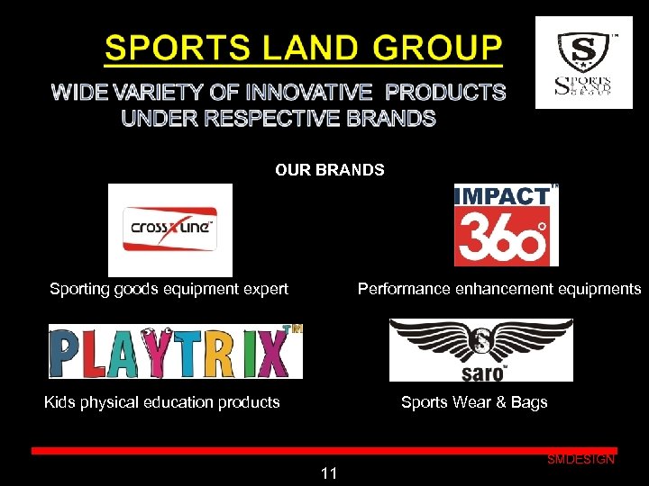 OUR BRANDS Sporting goods equipment expert Performance enhancement equipments Click to edit Master Kids