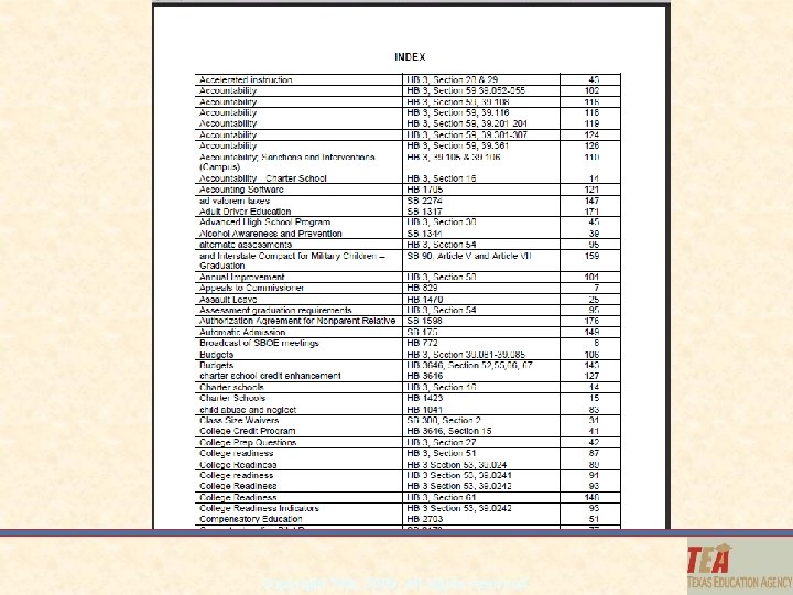 Copyright TEA, 2009. All rights reserved. 