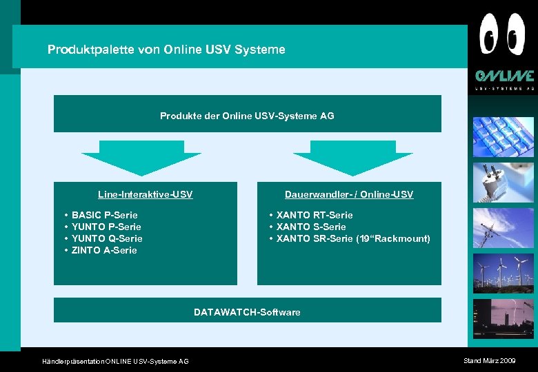 Produktpalette von Online USV Systeme Produkte der Online USV-Systeme AG Line-Interaktive-USV • • BASIC