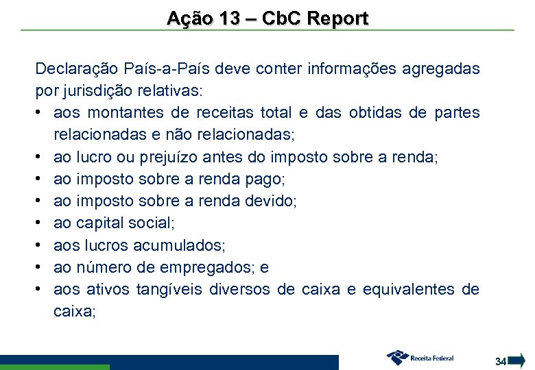 Ação 13 – Cb. C Report - Relatórios finais - 2015 BEPS Declaração País-a-País