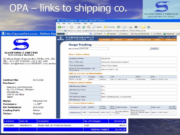 OPA – links to shipping co. 