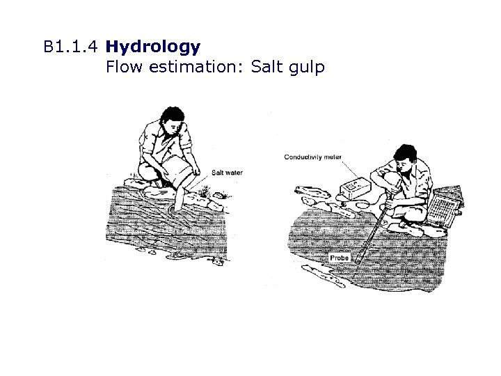 B 1. 1. 4 Hydrology Flow estimation: Salt gulp 