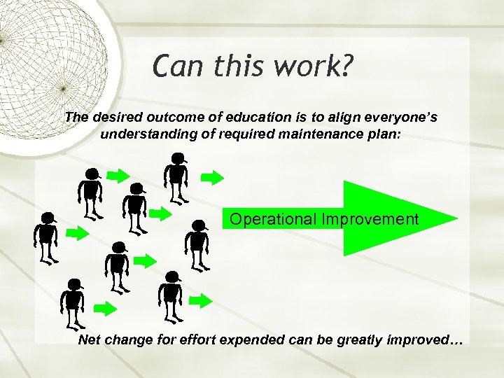 Can this work? The desired outcome of education is to align everyone’s understanding of