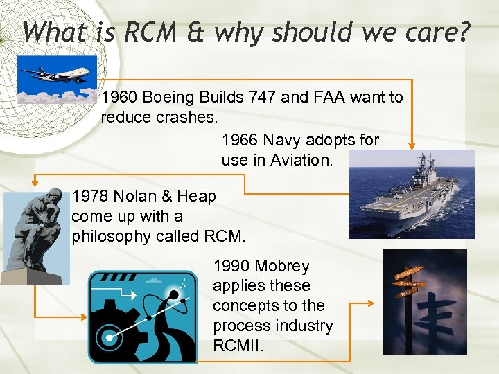 What is RCM & why should we care? 1960 Boeing Builds 747 and FAA