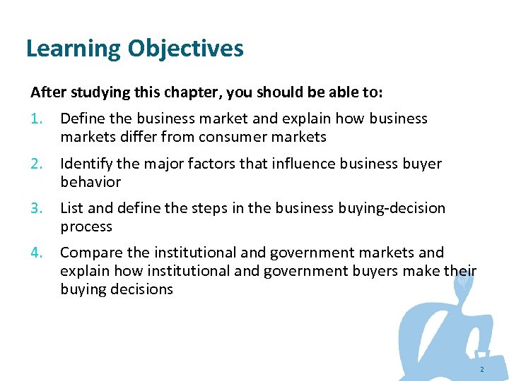 Learning Objectives After studying this chapter, you should be able to: 1. Define the