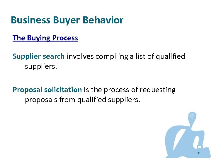 Business Buyer Behavior The Buying Process Supplier search involves compiling a list of qualified