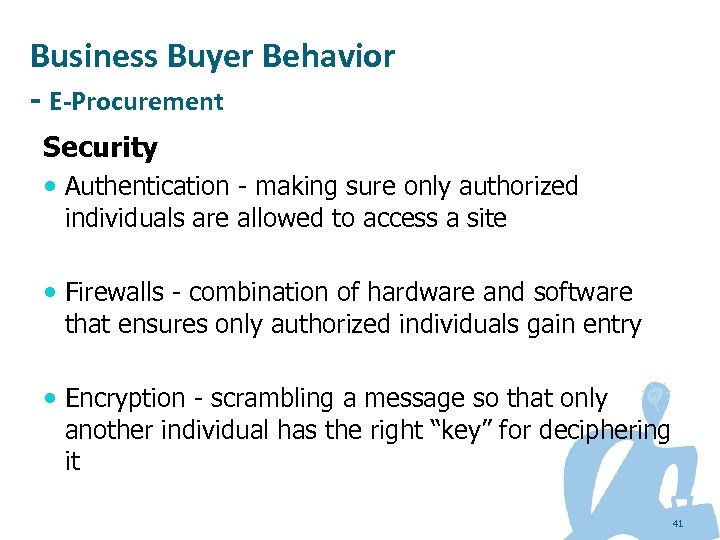 Business Buyer Behavior - E-Procurement Security Authentication - making sure only authorized individuals are