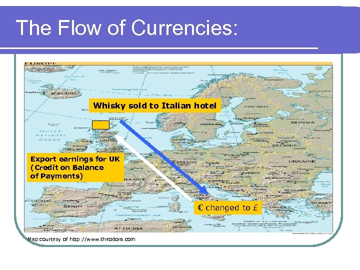 The Flow of Currencies: Whisky sold to Italian hotel Export earnings for UK (Credit