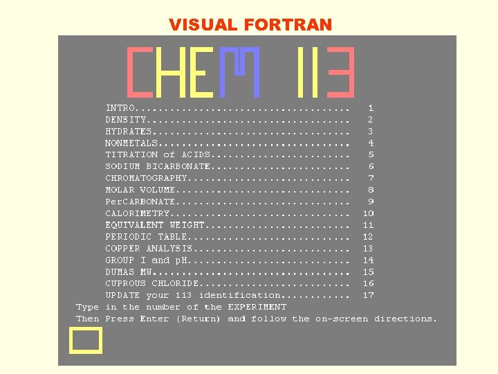VISUAL FORTRAN 