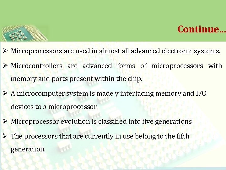 all generation of microprocessor