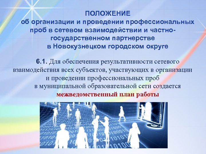 ПОЛОЖЕНИЕ об организации и проведении профессиональных проб в сетевом взаимодействии и частногосударственном партнерстве в