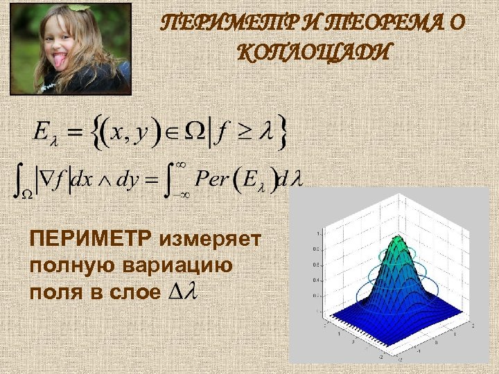 ПЕРИМЕТР И ТЕОРЕМА О КОПЛОЩАДИ ПЕРИМЕТР измеряет полную вариацию поля в слое 