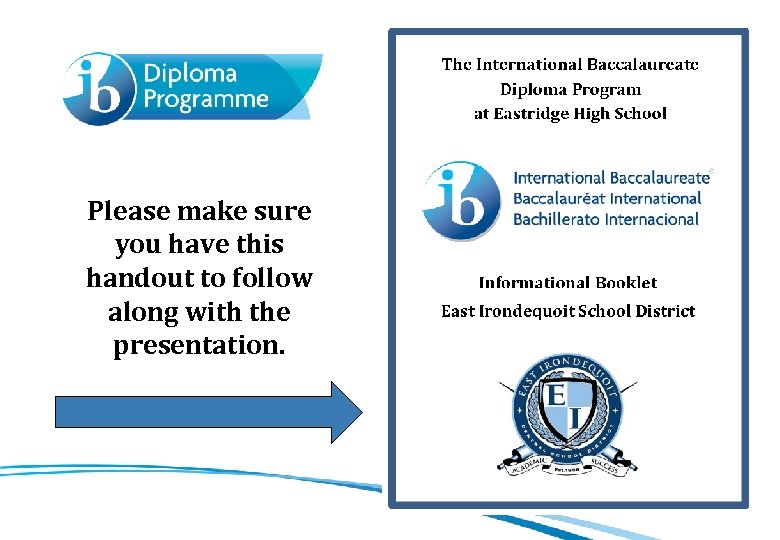 Please make sure you have this handout to follow along with the presentation. 