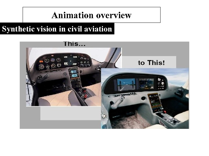 Animation overview Synthetic vision in civil aviation Cockpit view 