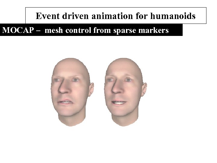 Event driven animation for humanoids MOCAP – mesh control from sparse markers 