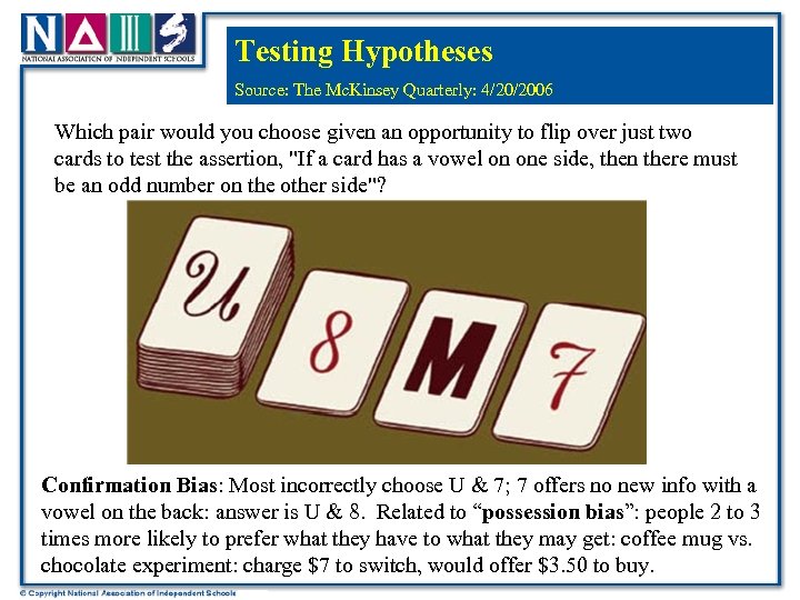 Title Hypotheses Testing Source: The Mc. Kinsey Quarterly: 4/20/2006 Which pair would you choose