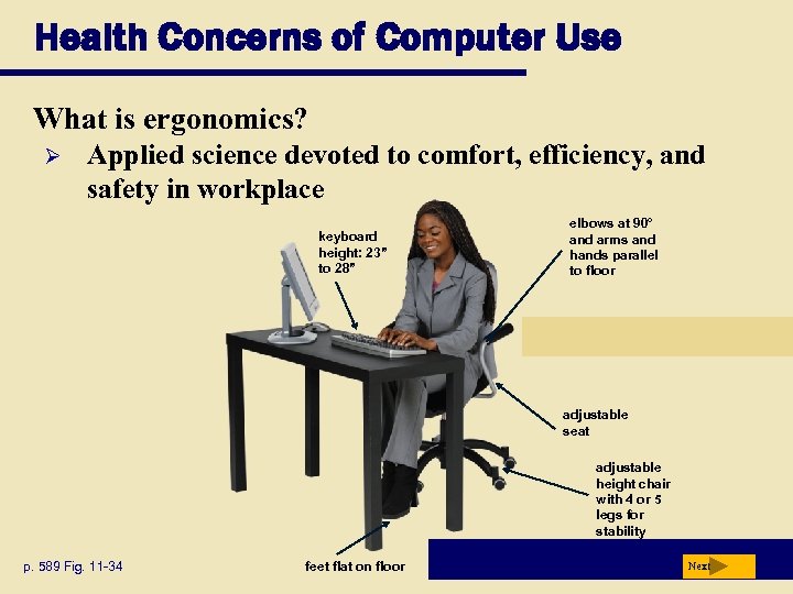 Health Concerns of Computer Use What is ergonomics? Ø Applied science devoted to comfort,