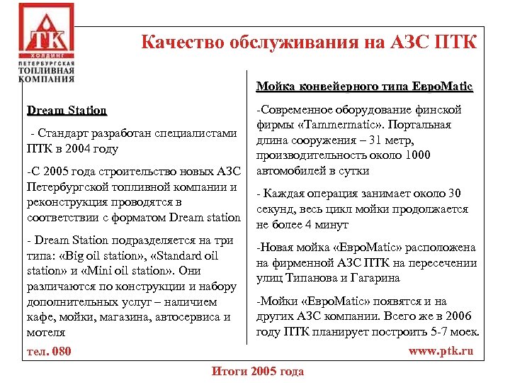 Качество обслуживания на АЗС ПТК Мойка конвейерного типа Евро. Matic Dream Station - Стандарт