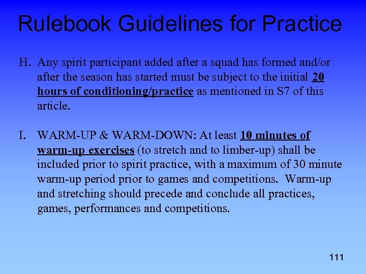 Rulebook Guidelines for Practice H. Any spirit participant added after a squad has formed