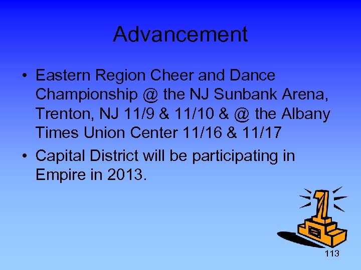 Advancement • Eastern Region Cheer and Dance Championship @ the NJ Sunbank Arena, Trenton,