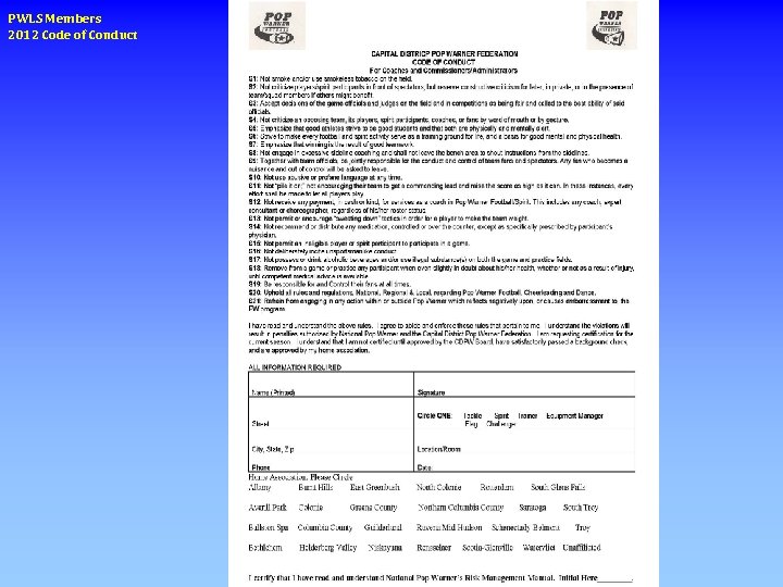 PWLS Members 2012 Code of Conduct 